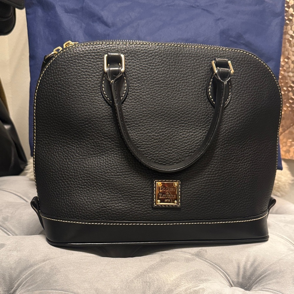 Dooney & Bourke Black Pebble Leather Satchel